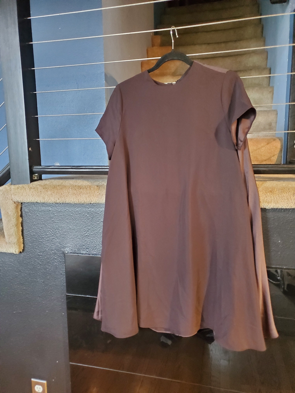 Banana Republic Mauve Short-Sleeve Swing Midi Dress